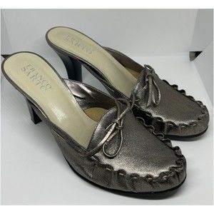 FRANCO SARTO Genuine Pewter Heel Sandals